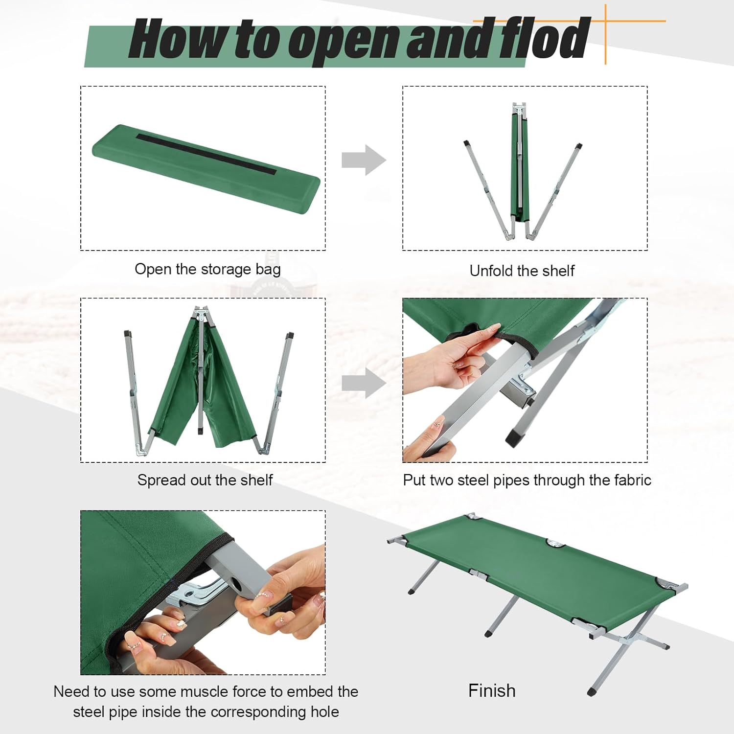 Camping Stretchers Camping Bed Folding Bed Portable Bed X 2