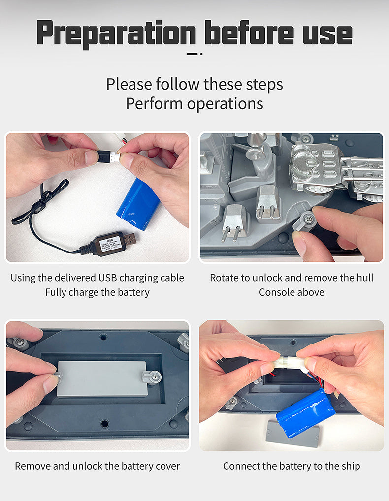 Remote Toys RC Warship Boat Remote Control Boat RC Boat BattleShip