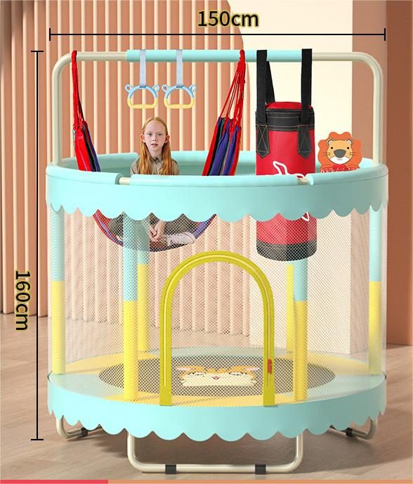 Multifunctional Mini Kids Trampoline with Enclosure Net for Family Game