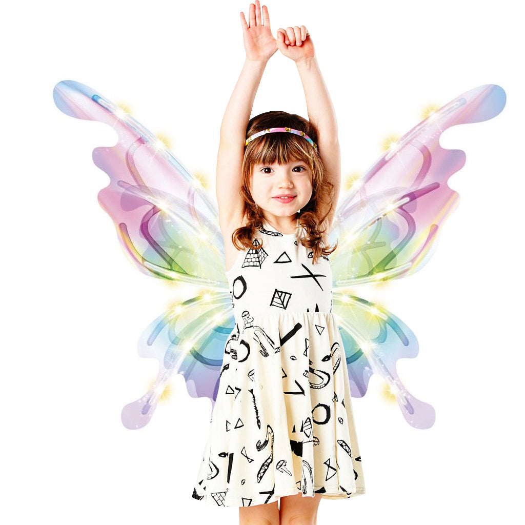 Electric Fairy Wings Costume Dress Up Moving Sparkling Glowing Wings for Girls
