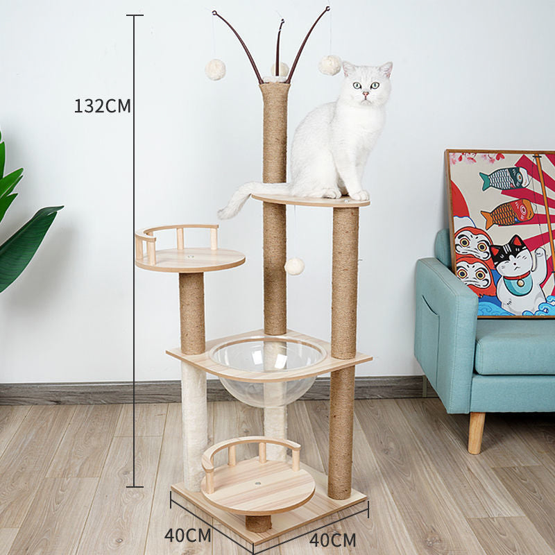 Cat Climbing Sisal Wooden Cat Tree Multifunctional Cat Tower