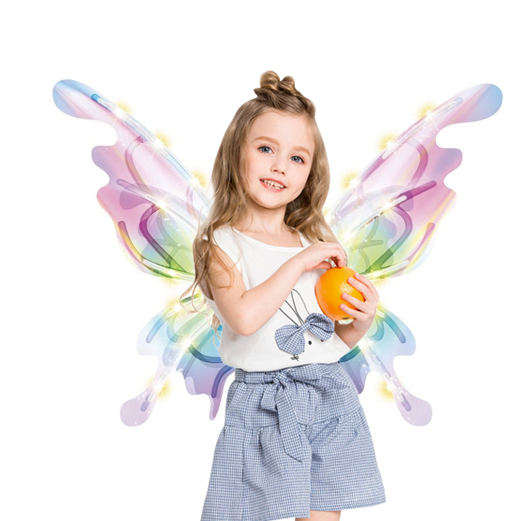 Electric Fairy Wings Costume Dress Up Moving Sparkling Glowing Wings for Girls
