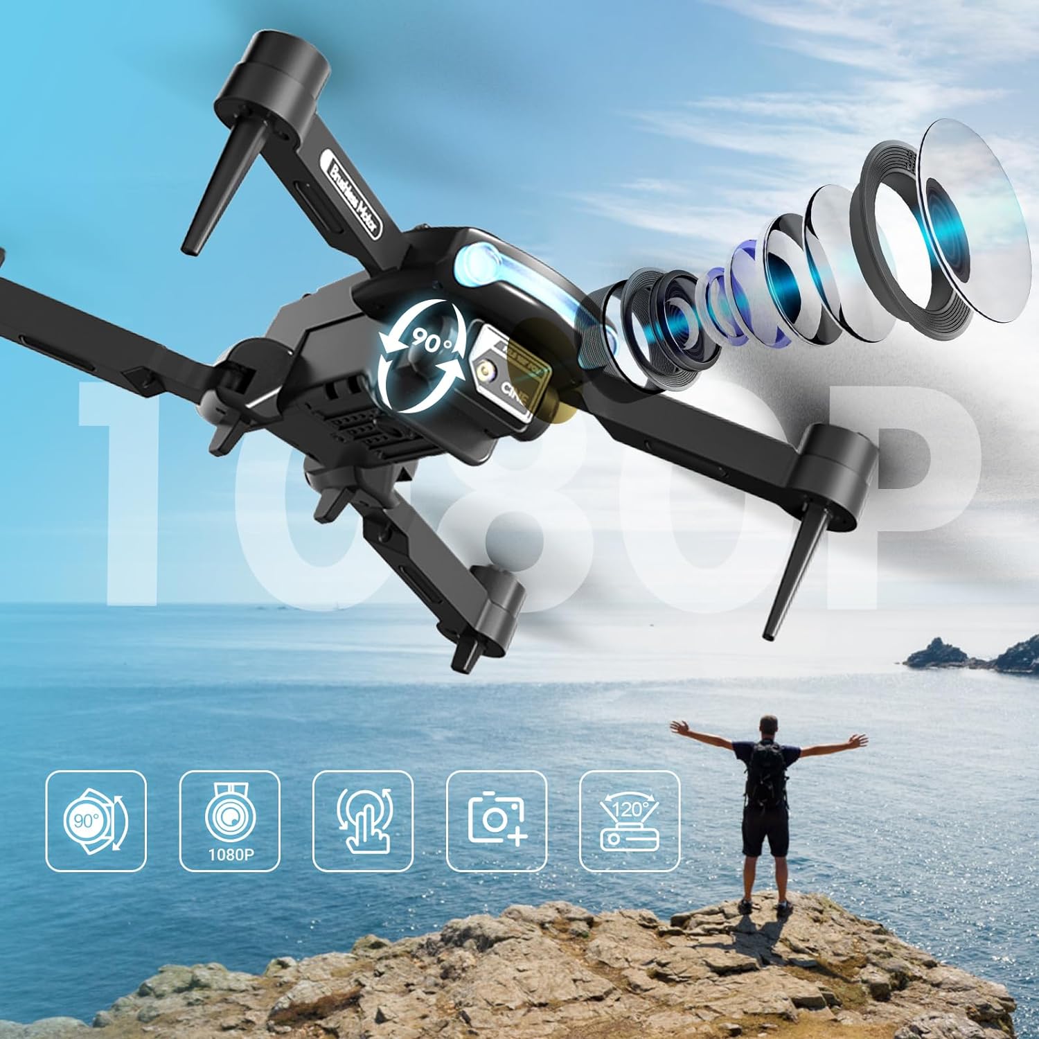 Foldable Obstacle Avoidance RC Drone with Dual Camera Optical Flow Positioning