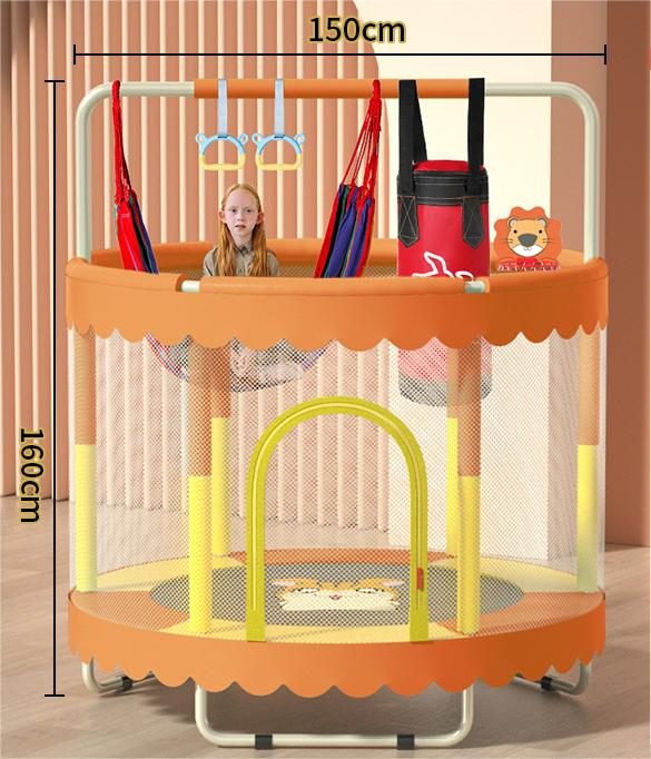 Multifunctional Mini Kids Trampoline with Enclosure Net for Family Game