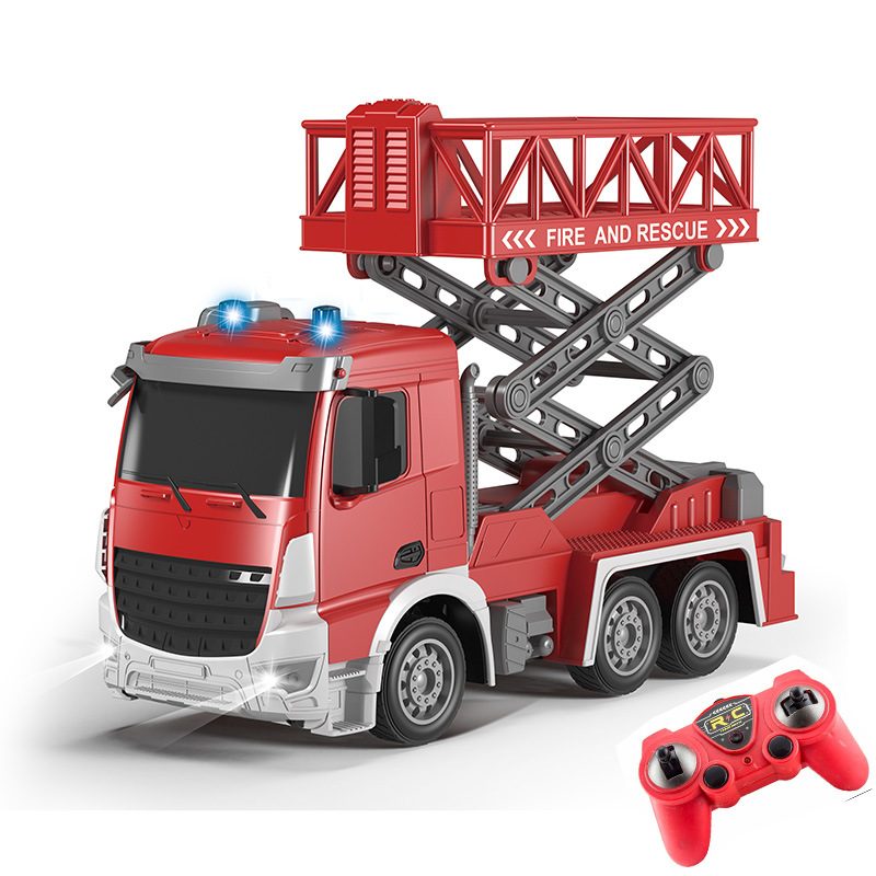 2.4G RC Truck Remote Control Car Fire Engine Elevating Ladde Truck For Kid Gift