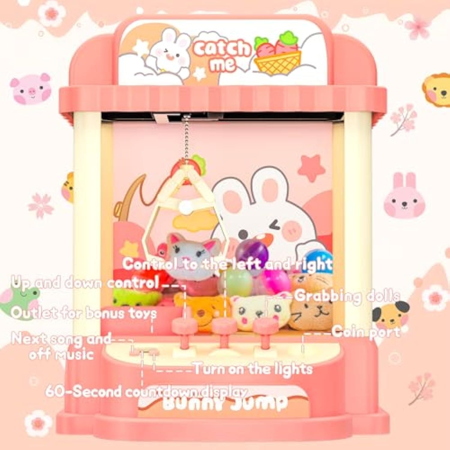 Mini Claw Machine Toy Electronic Arcade Game Prize Candy Birthday Toy For Kids