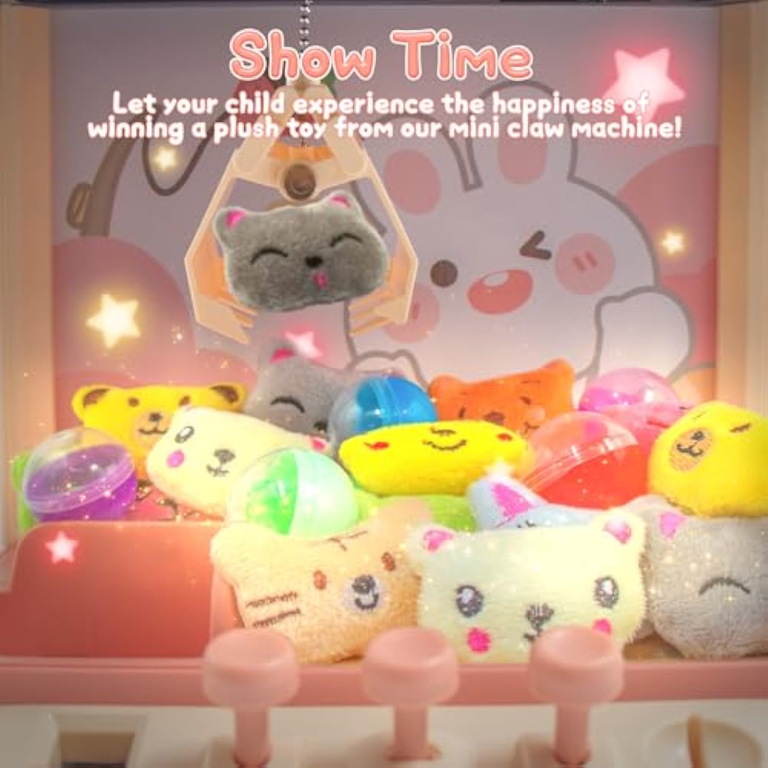 Mini Claw Machine Toy Electronic Arcade Game Prize Candy Birthday Toy For Kids