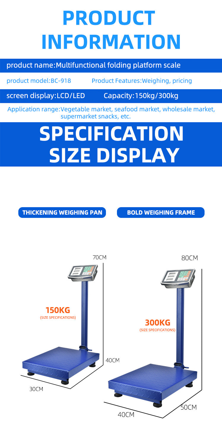 150KG Scale Heavy Duty Steel LCD Digital Platform Waterproof