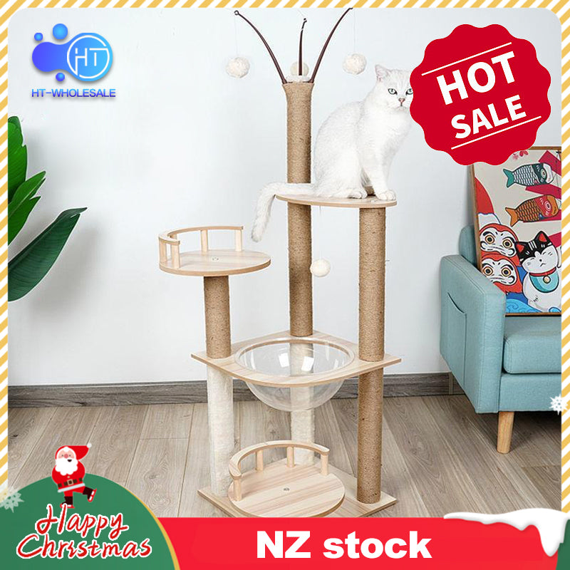 Cat Climbing Sisal Wooden Cat Tree Multifunctional Cat Tower