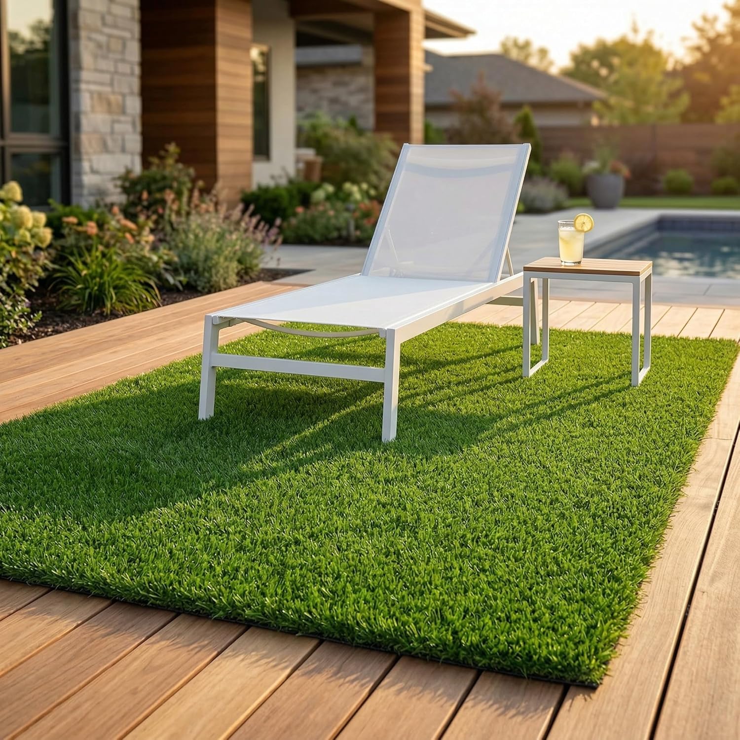 40mm Artificial Grass Natural Looking - Pet Friendly Fake Turf for Garden Patio NZ Stock