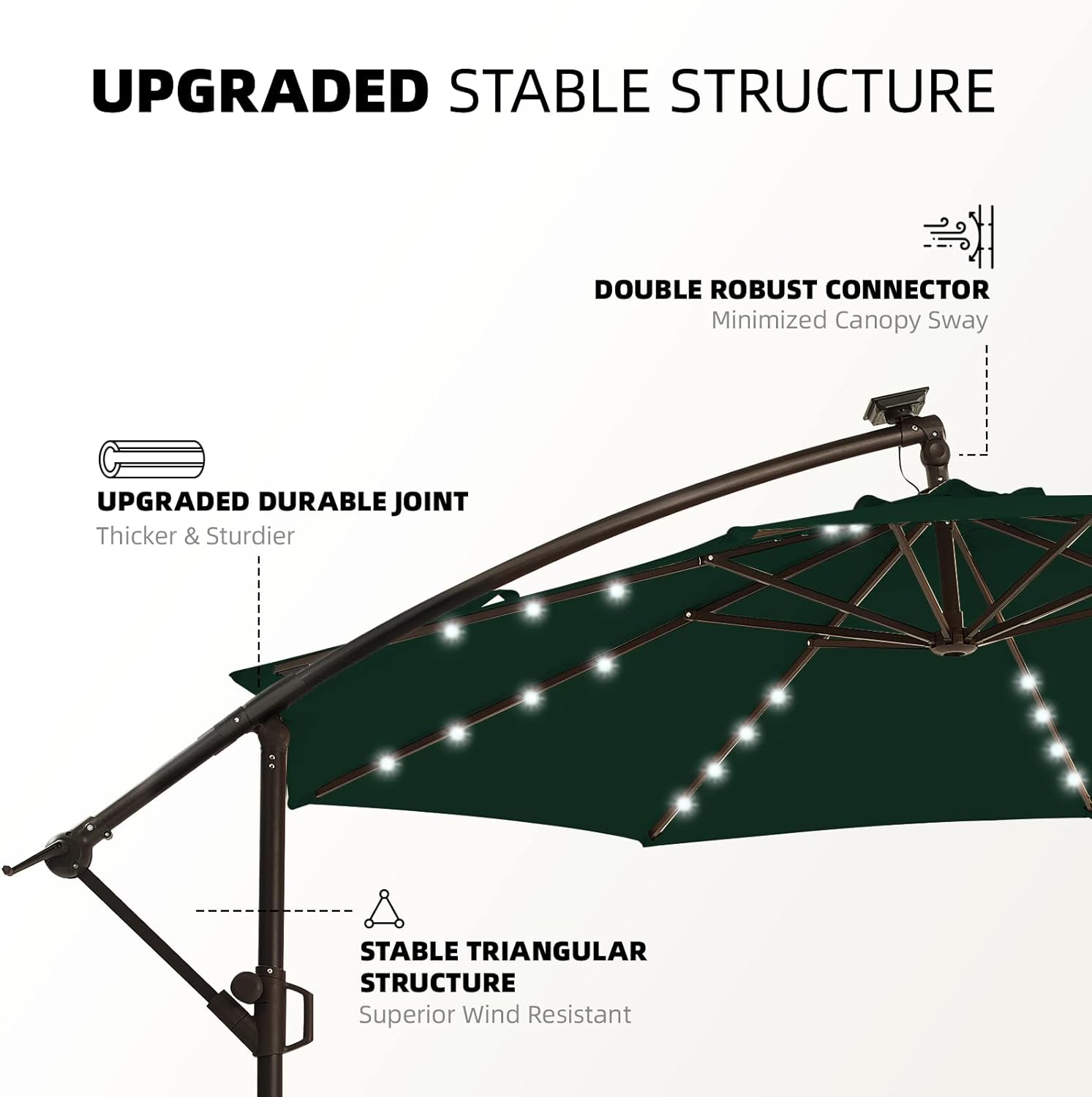 Outdoor Umbrella Cafe Umbrella Market Umbrella With Light and Waterbase