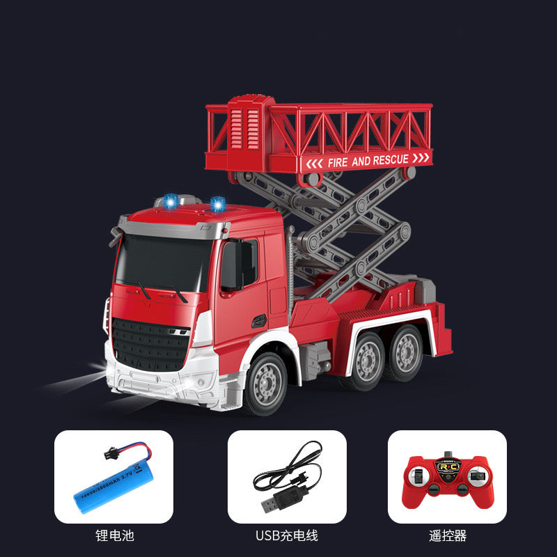 2.4G RC Truck Remote Control Car Fire Engine Elevating Ladde Truck For Kid Gift