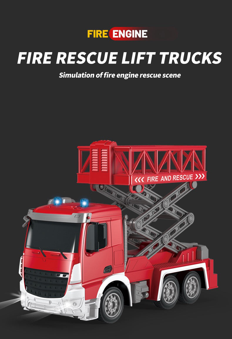 2.4G RC Truck Remote Control Car Fire Engine Elevating Ladde Truck For Kid Gift